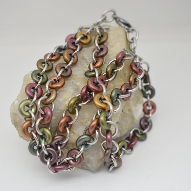 metallic donut bead link bracelet.jpg